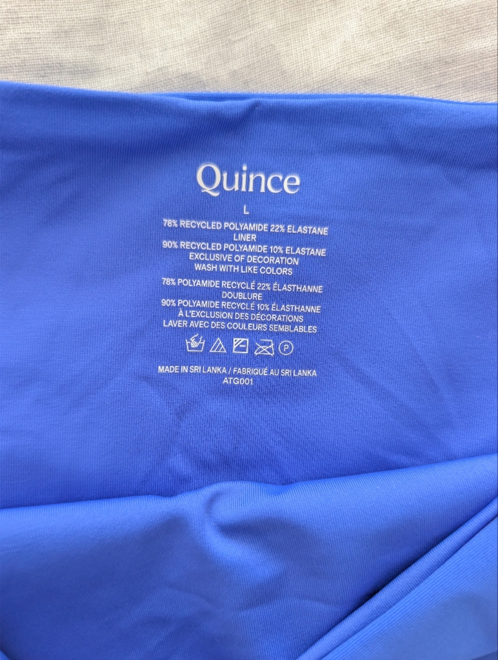 NWT Quince Royal Cobalt Blue Italian High Waisted Bikini Bottom Size Large - Picture 2 of 5